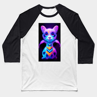 Psychedelic Kitten Baseball T-Shirt